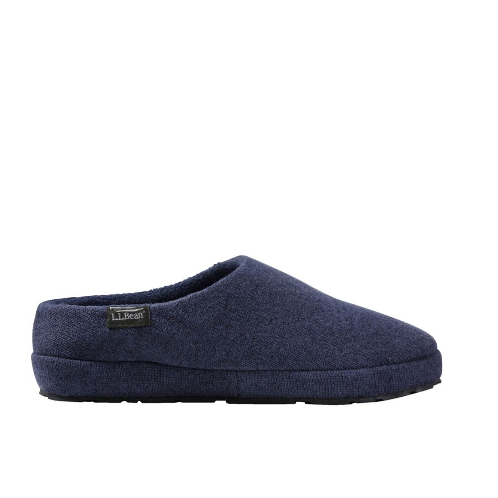 L.L. Bean Navy Blue Sweater Fleece Scuff Slippers